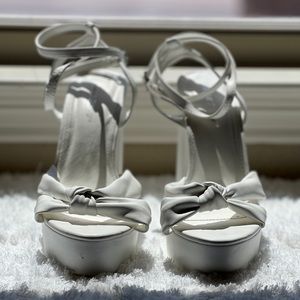 White Platform Chunky Heels